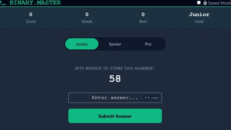 Binary Test Online - Screenshot