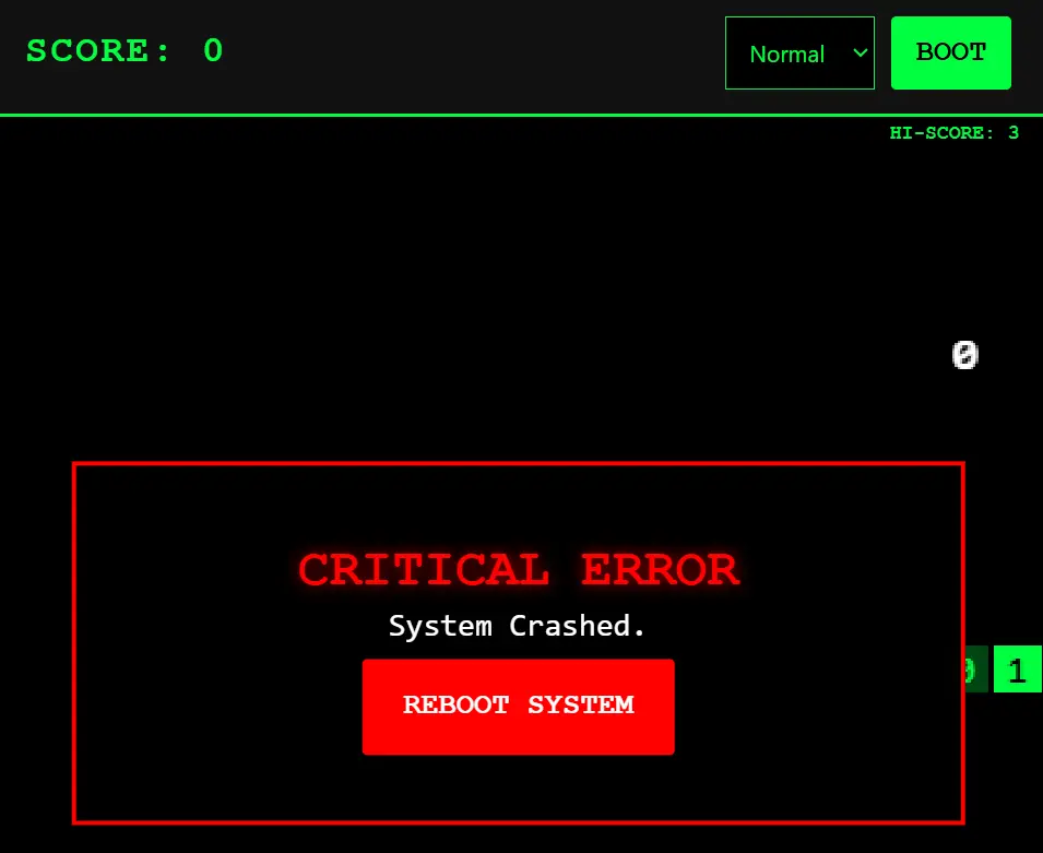 Binary Worm Game - Screenshot