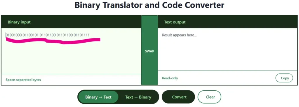 Step 2 - Enter Binary Value